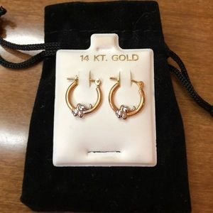 14 KT gold elephant hoops